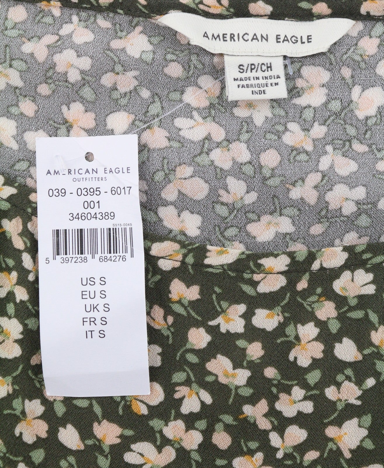 AMERICAN EAGLE OUTFITTERS Women Dress S Floral Pattern Round Neck Sleeveless