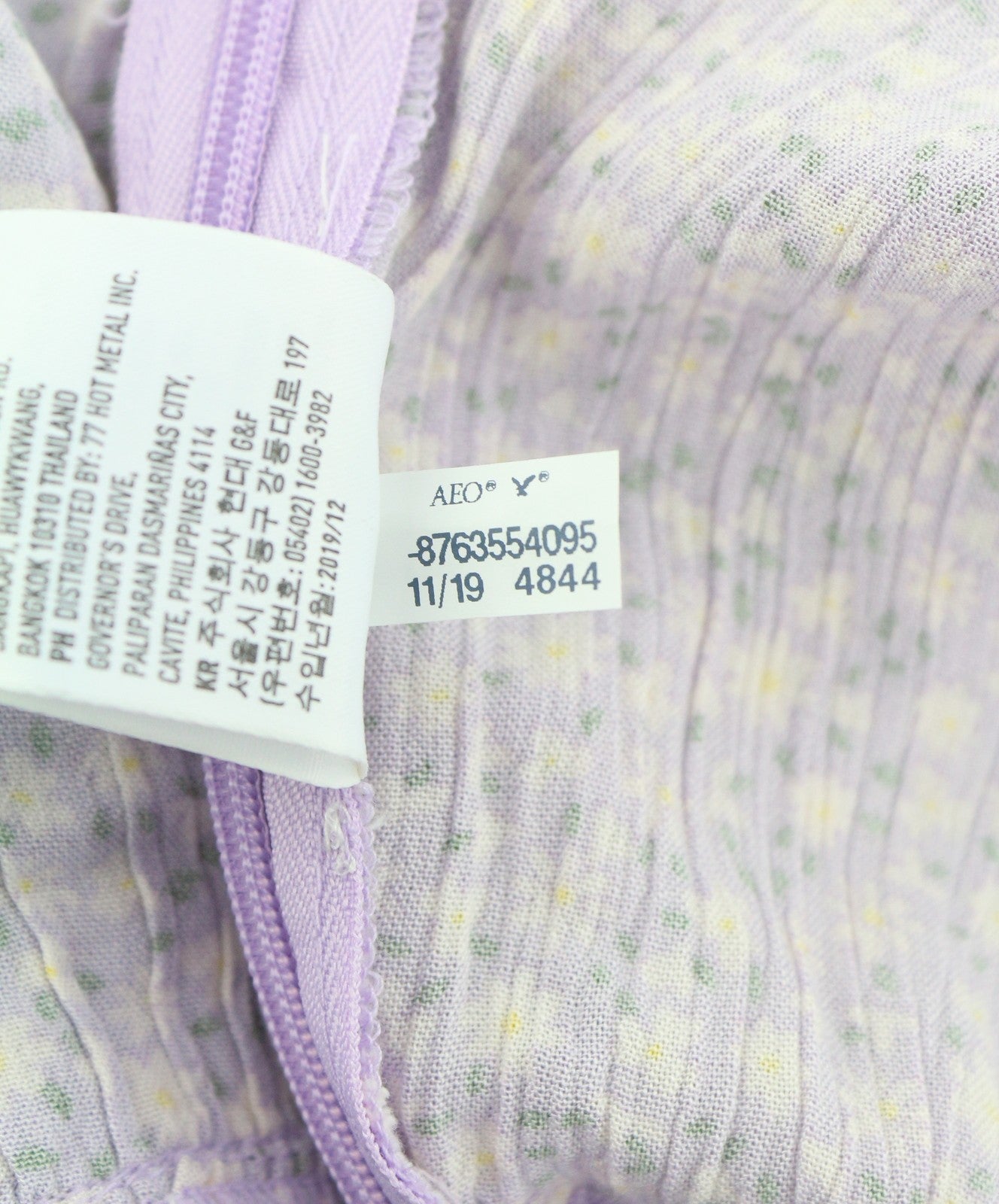 AMERICAN EAGLE OUTFITTERS Women Romper XS Purple Floral Print V-Neck Long Sleeve