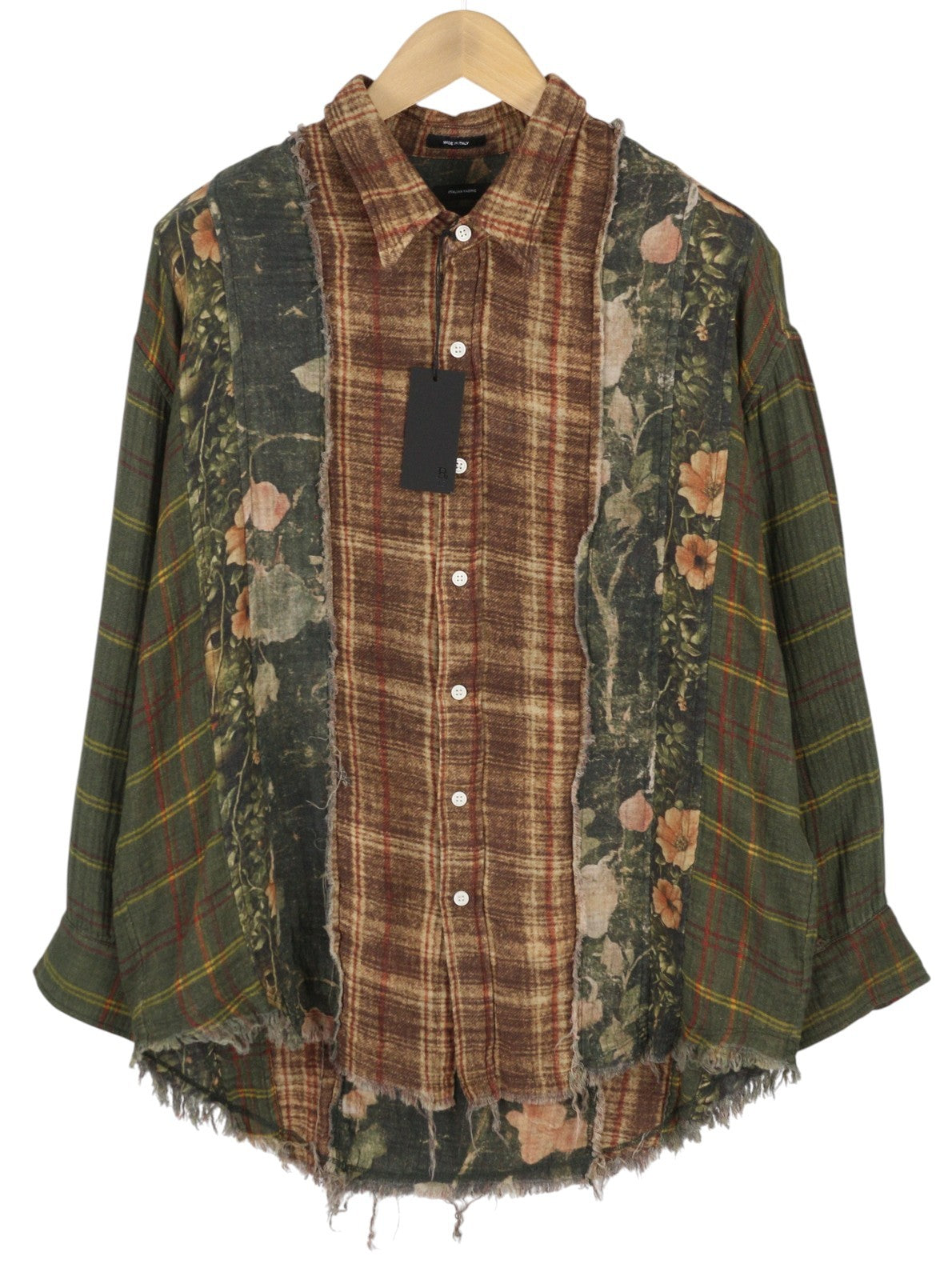 R13 Daugiaspalviai juostelių apvalios iškirptės moteriški marškiniai XS dydžio, gėlėti, languoti, dideli FW25 RRP945 