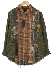 R13 Daugiaspalviai juostelių apvalios iškirptės moteriški marškiniai XS dydžio, gėlėti, languoti, dideli FW25 RRP945 