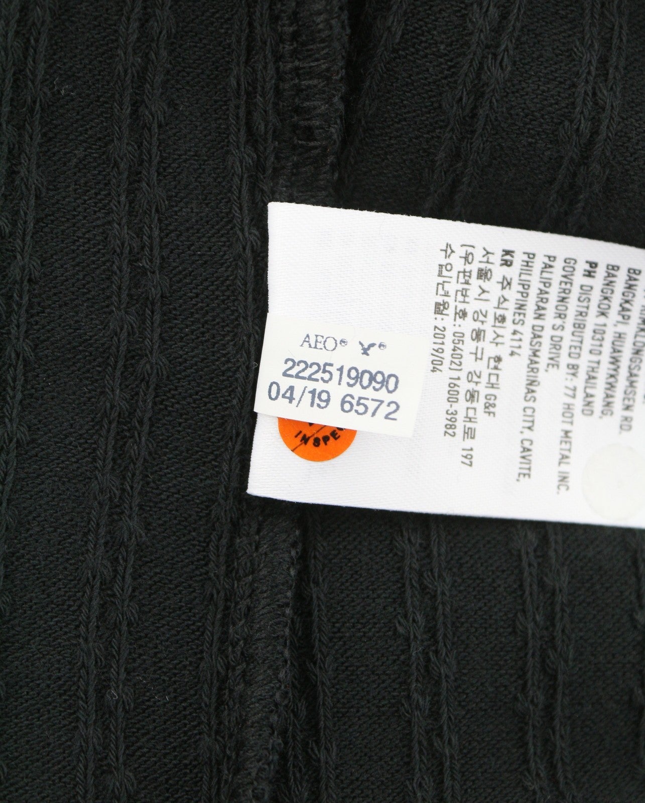 AMERICAN EAGLE OUTFITTERS Women T-Shirt S Black Ribbed Cropped Short Sleeve
