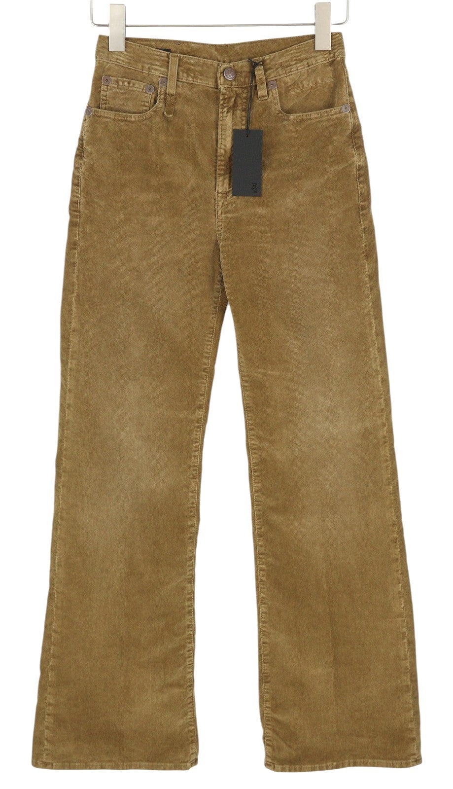 R13 Charlotee moteriškos kelnės 25 aukso rudos spalvos su tampria virvele, blukinta FW25 RRP799 