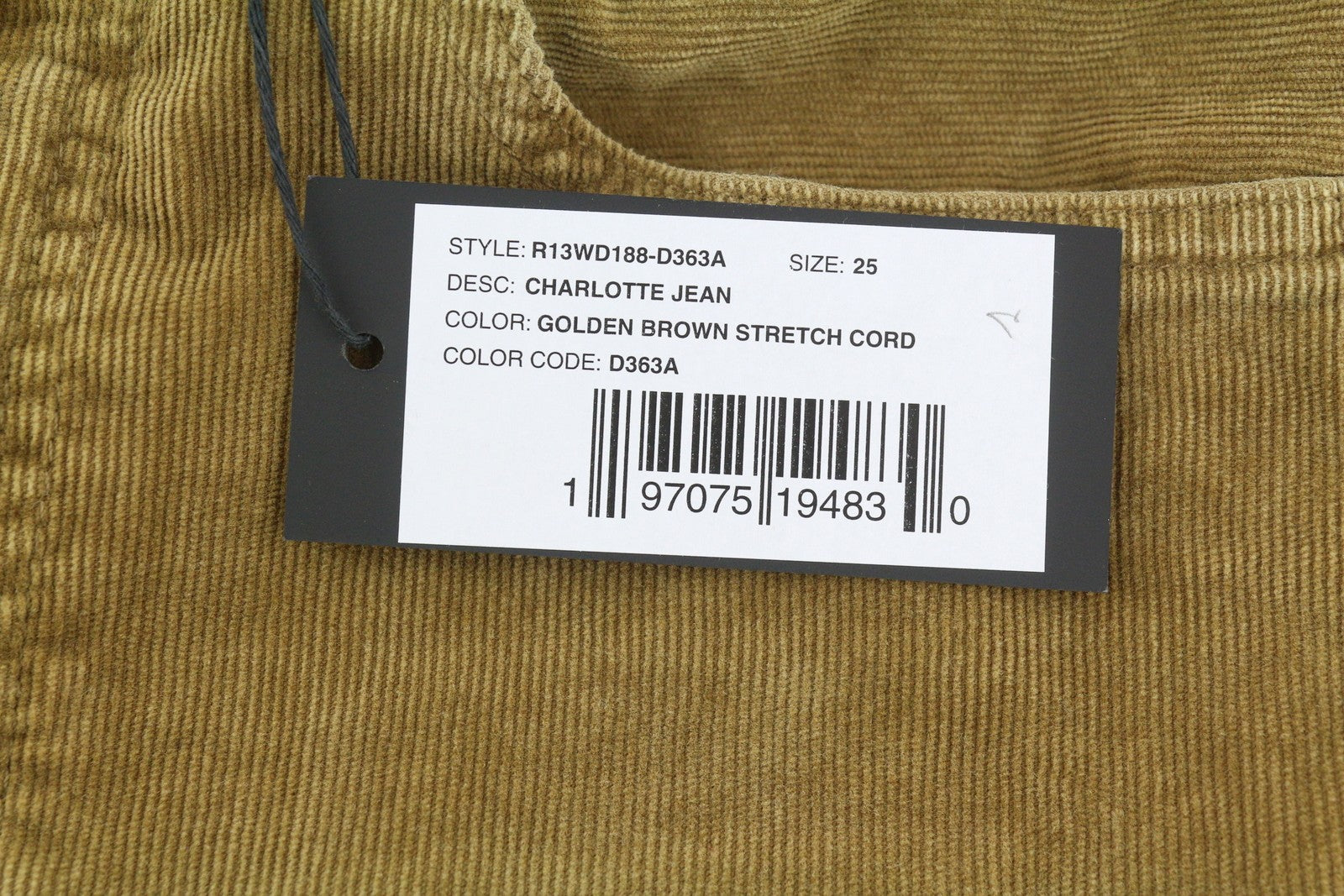 R13 Charlotee moteriškos kelnės 25 aukso rudos spalvos su tampria virvele, blukinta FW25 RRP799 