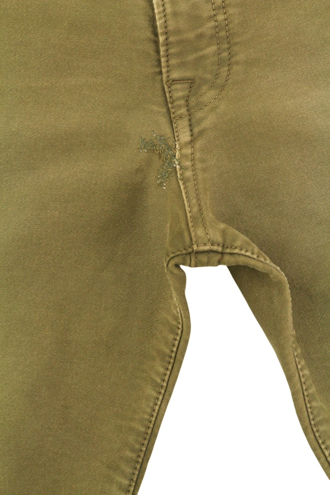 R13 Boyfriend moteriškos kelnės 29 alyvuogių spalvos, dažytos moleskino spalvos, trumpintos, išblukintos, FW25 