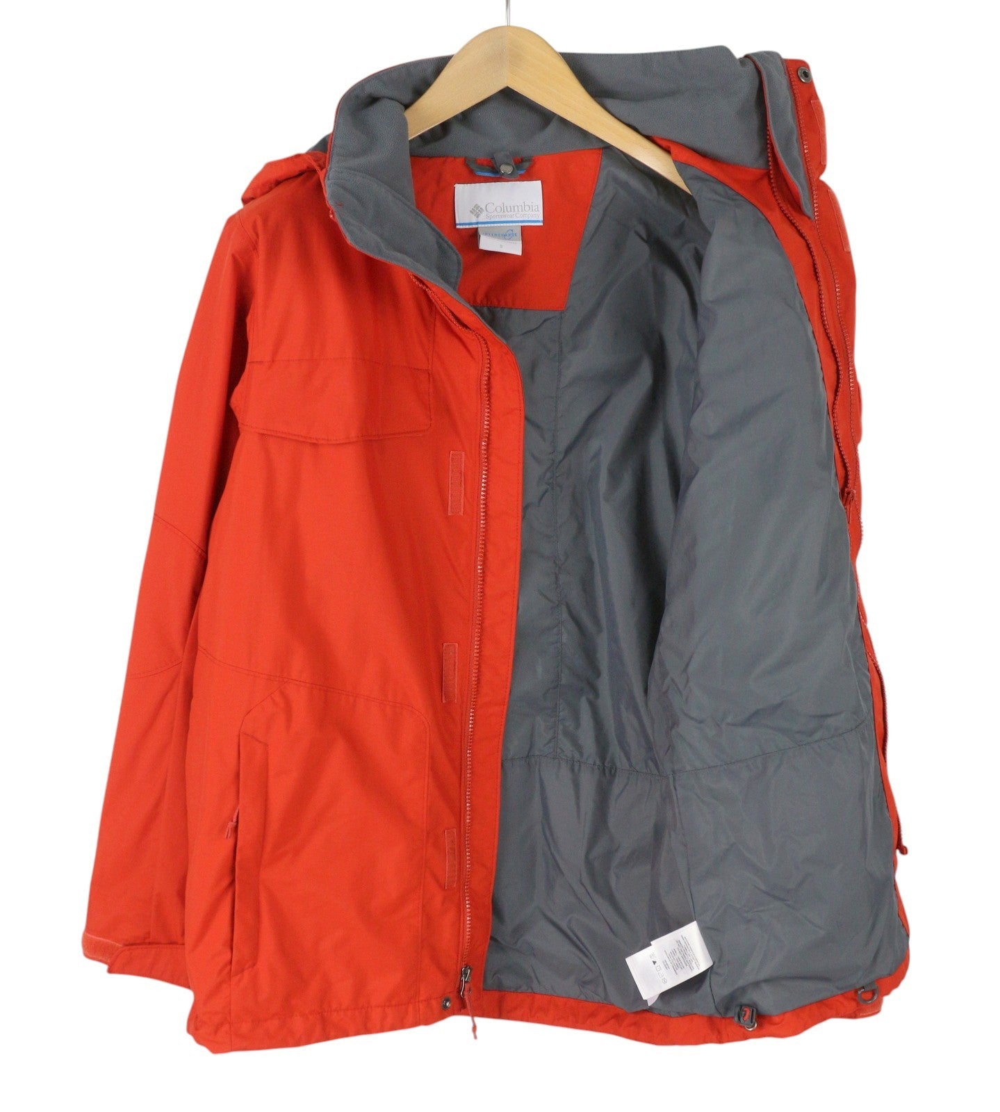 COLUMBIA Men Jacket S Orange Interchange Omi-Tech Waterproof Lightweight