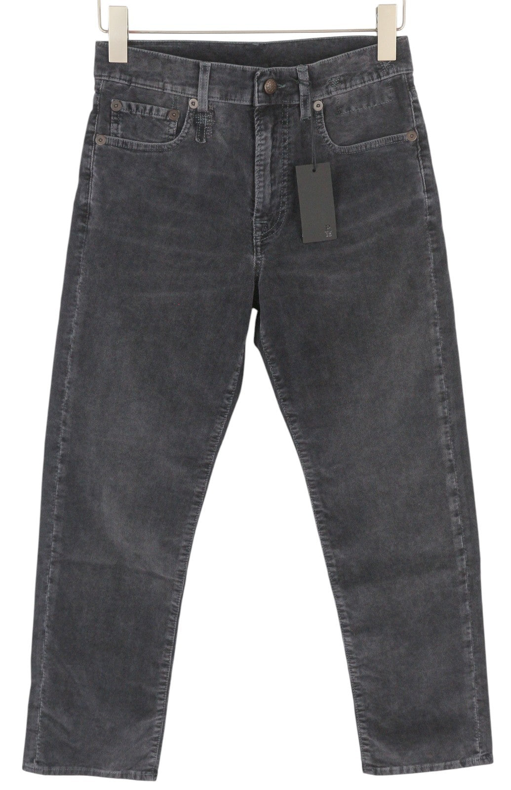 R13 Romeo moteriškos kelnės 26 Obsidian tamprios virvelės išblukintos pilkos trumpintos iki kulkšnies FW25 