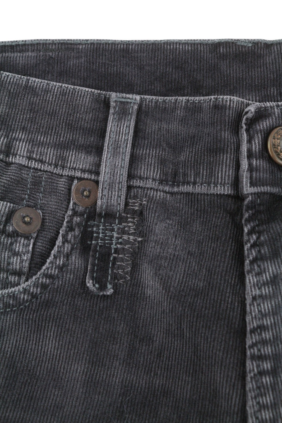 R13 Romeo moteriškos kelnės 26 Obsidian tamprios virvelės išblukintos pilkos trumpintos iki kulkšnies FW25 