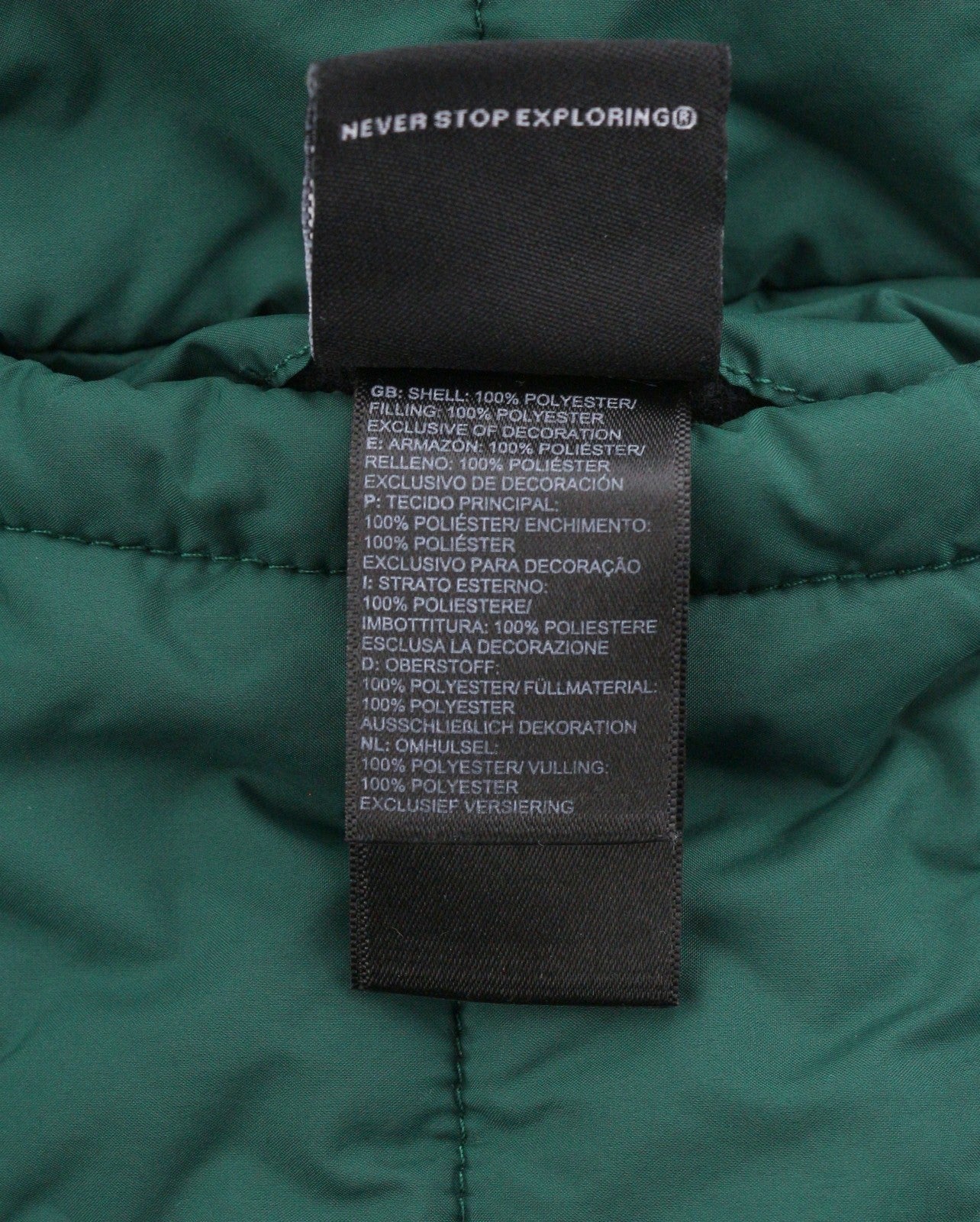THE NORTH FACE Boy Jacket M Green Hooded Padded Quilted Full Zip