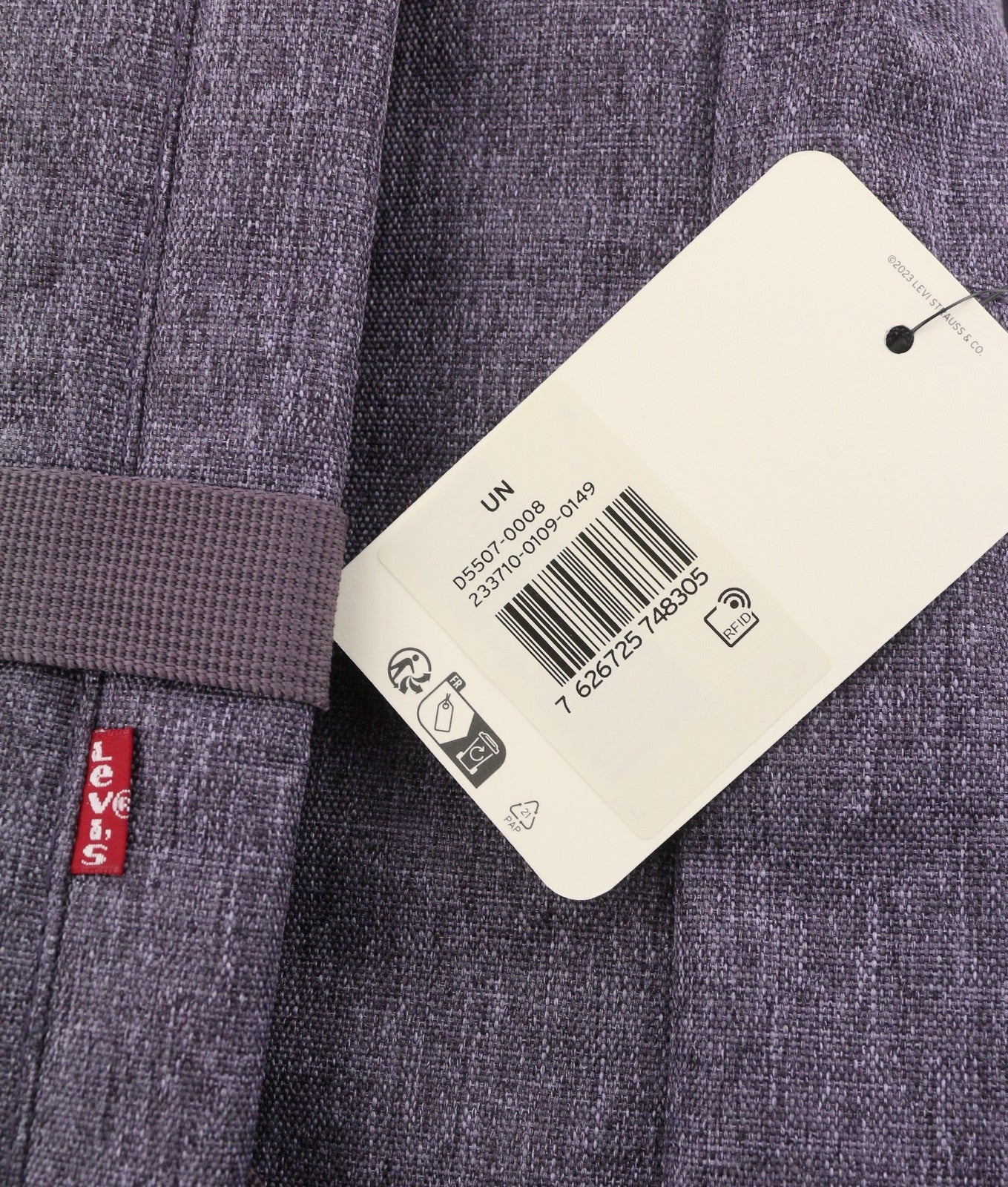 LEVI'S Men Bag OS Purple Melange Functional Zipped Unisex Backpack