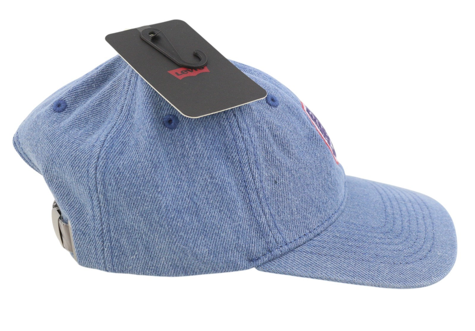 LEVI'S Men Cap OS Blue Denim Look Embroidered Logo Unisex Baseball