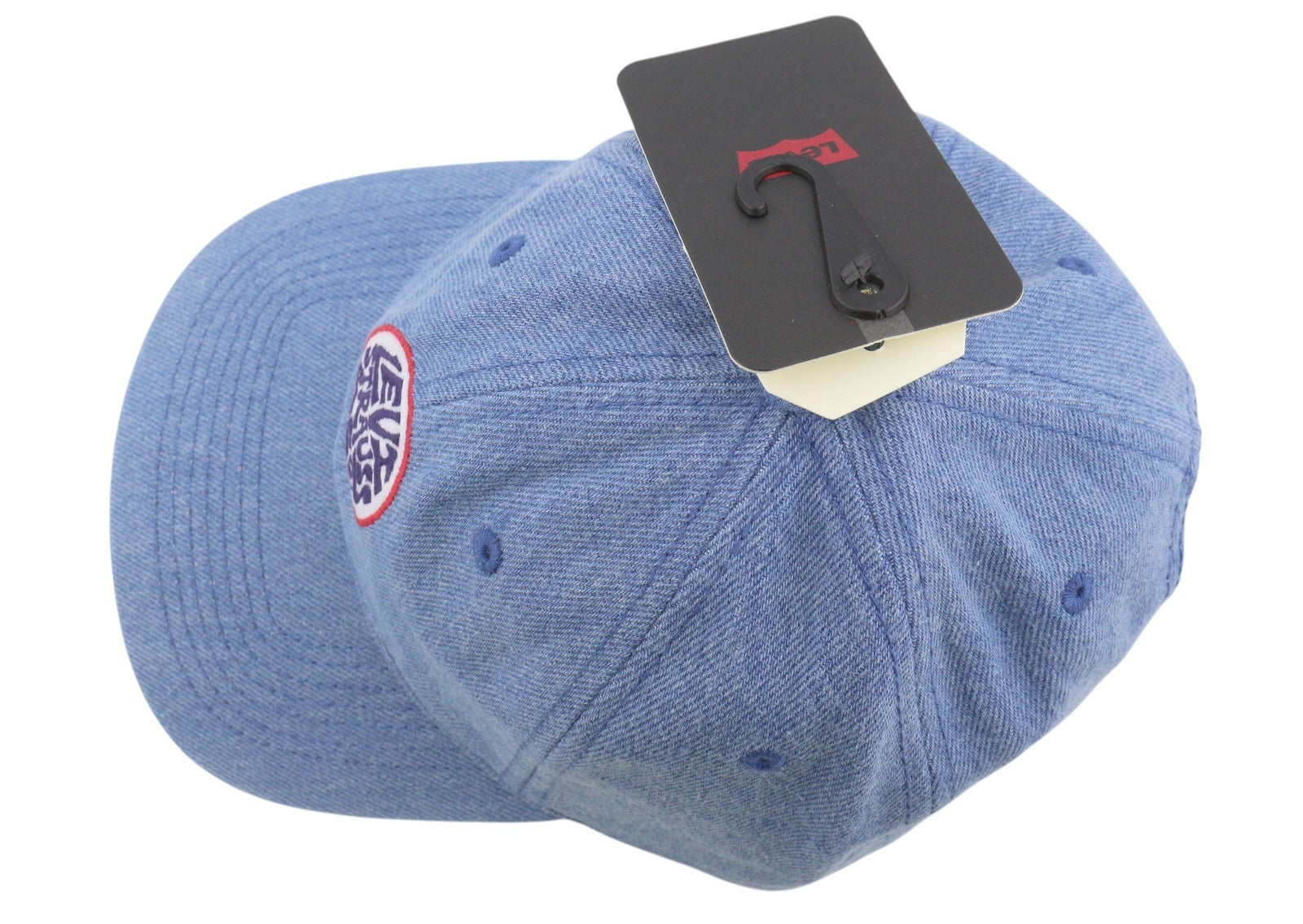 LEVI'S Men Cap OS Blue Denim Look Embroidered Logo Unisex Baseball