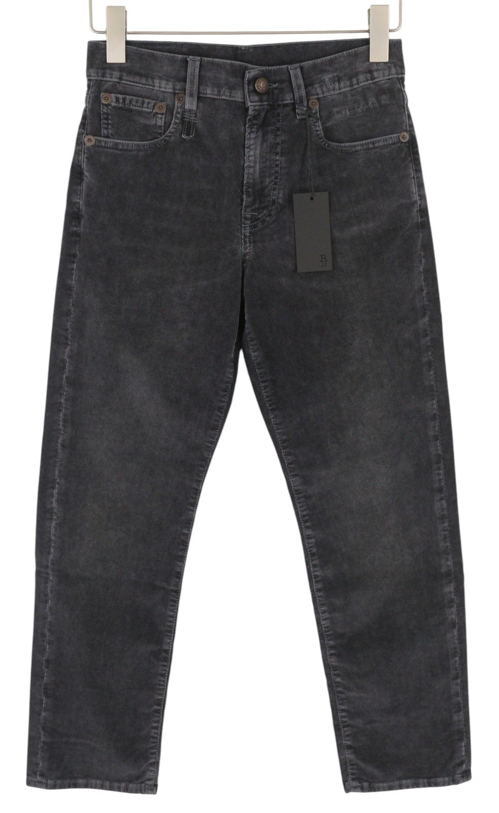 R13 Romeo moteriškos kelnės 25 Obsidian tamprios virvelės išblukintos pilkos trumpintos kelnės iki kulkšnies FW25 