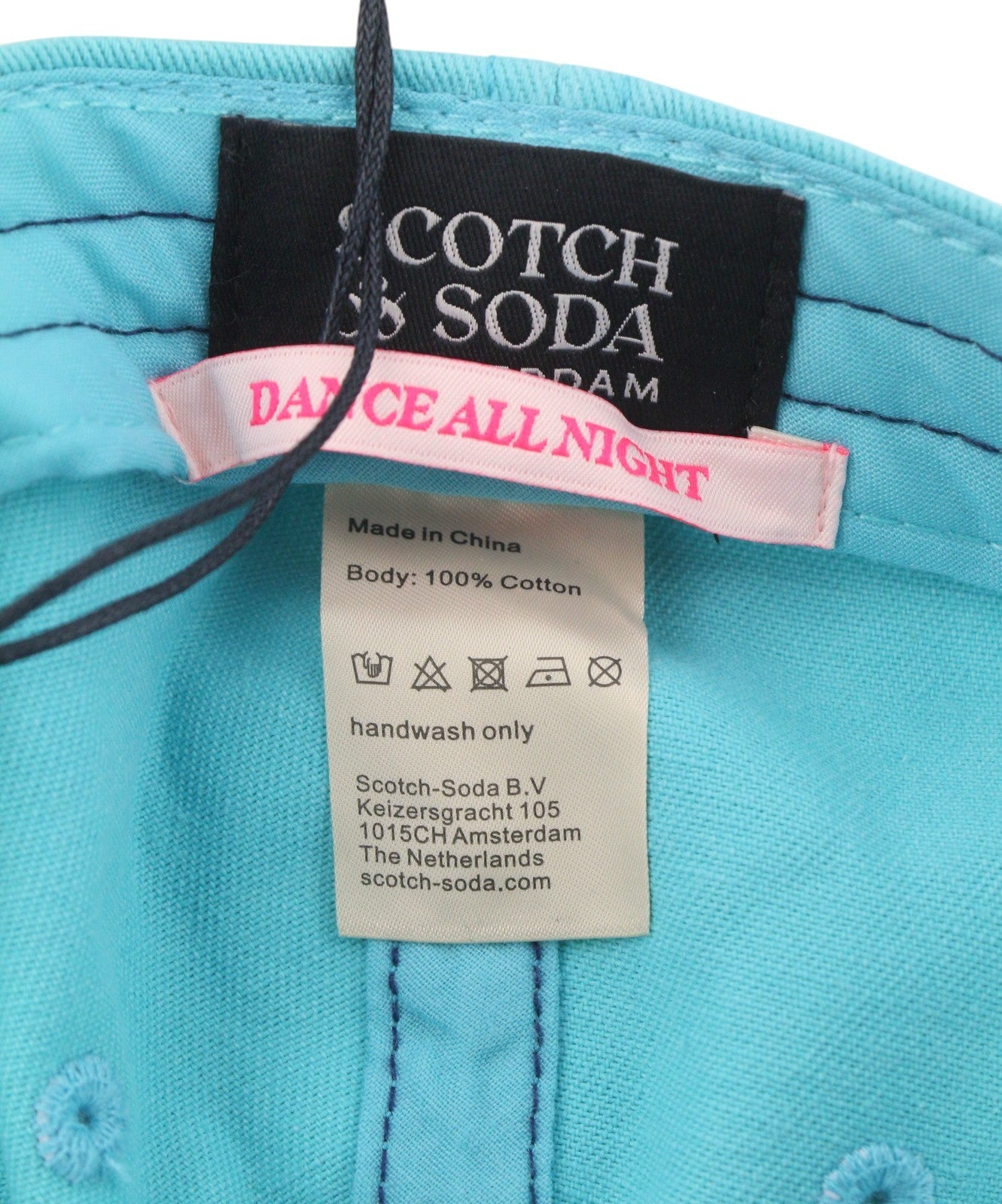 SCOTCH & SODA Men Cap OS Blue Cotton Embroidered Logo Unisex Baseball