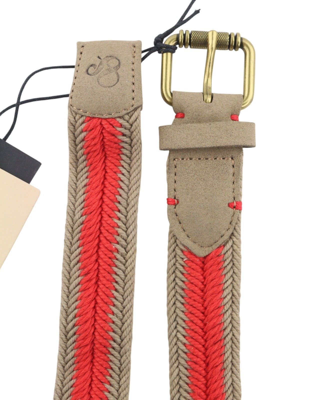 SCOTCH & SODA Men Belt 115 CM Orange Braided Gold Tone Buckle Unisex
