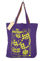 SCOTCH & SODA Women Bag OS Purple Violet Canvas Patterned Artwork Tote Unisex