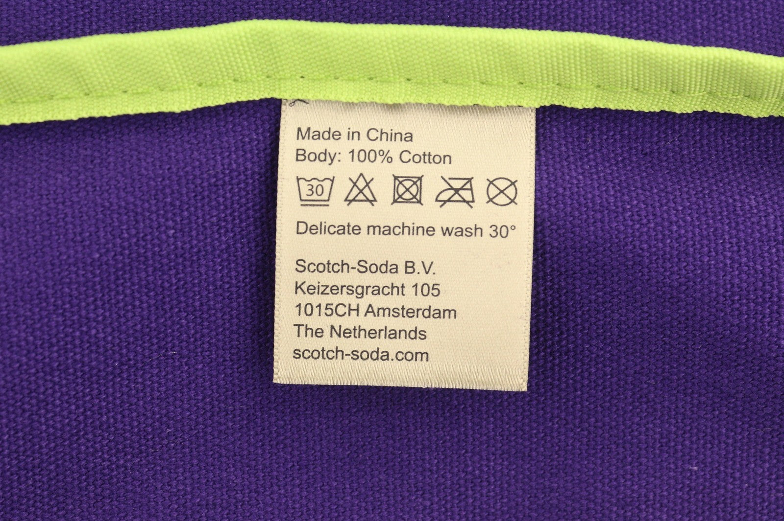SCOTCH & SODA Women Bag OS Purple Violet Canvas Patterned Artwork Tote Unisex