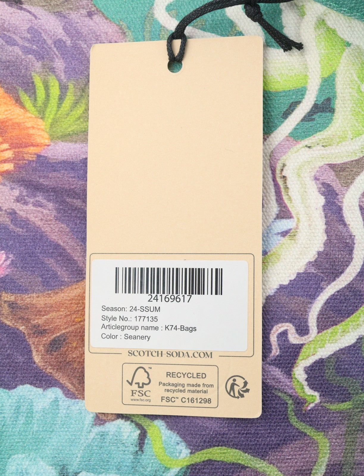 SCOTCH & SODA Women Bag OS Colourful Patterned Canvas Artwork Tote Unisex