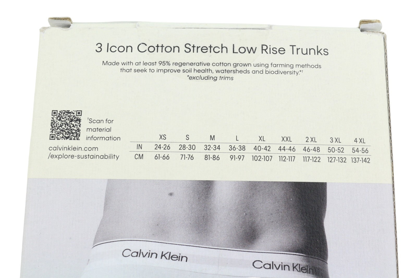 CALVIN KLEIN Icon Cotton Stretch Men Underwear S Black 3 Low Rise Trunks