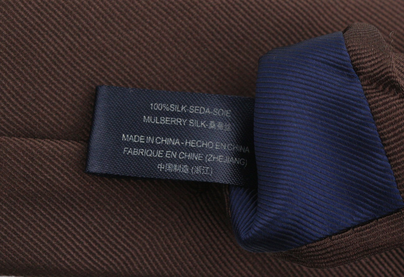 SUITSUPPLY Men Tie 148 x 6.5 CM Brown Textured Mulberry Silk Tied Formal