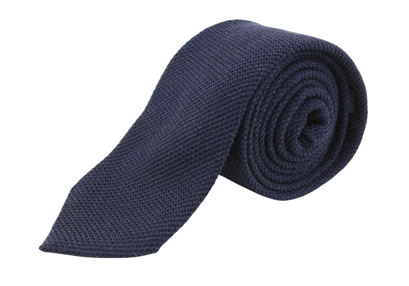 SUITSUPPLY Men Tie 150 x 8 CM Blue Textured Cotton Silk Tied Formal
