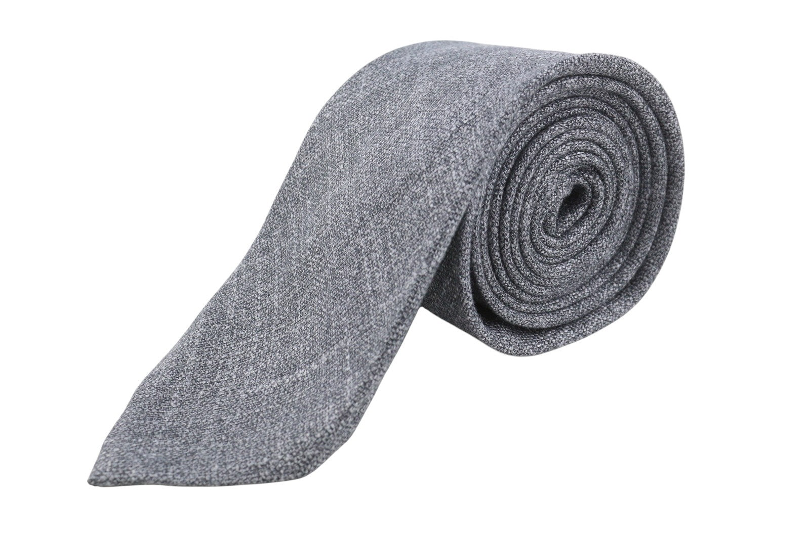 SUITSUPPLY Men Tie 150 x 8 CM Grey Melange Woven Bamboo Tied Formal