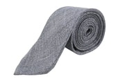 SUITSUPPLY Men Tie 150 x 8 CM Grey Melange Woven Bamboo Tied Formal