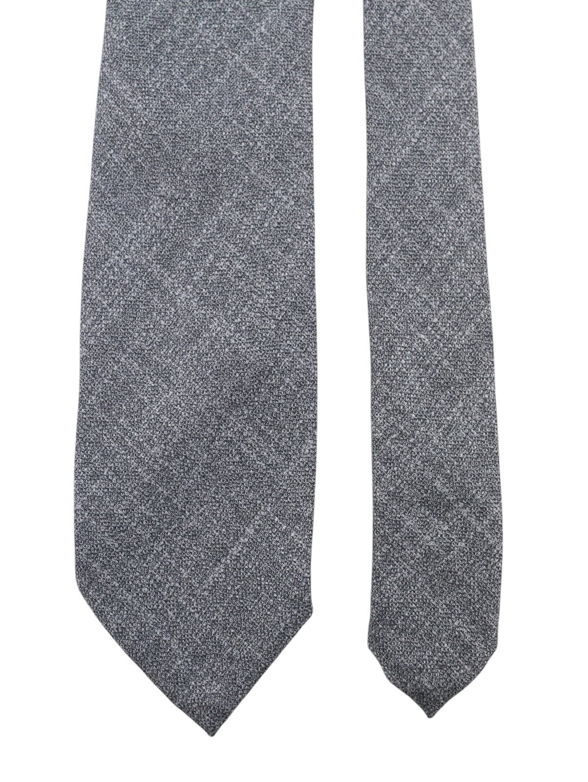 SUITSUPPLY Men Tie 150 x 8 CM Grey Melange Woven Bamboo Tied Formal