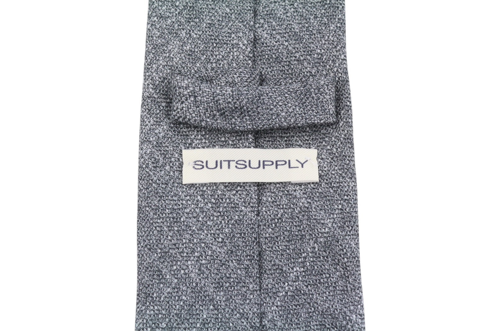SUITSUPPLY Men Tie 150 x 8 CM Grey Melange Woven Bamboo Tied Formal