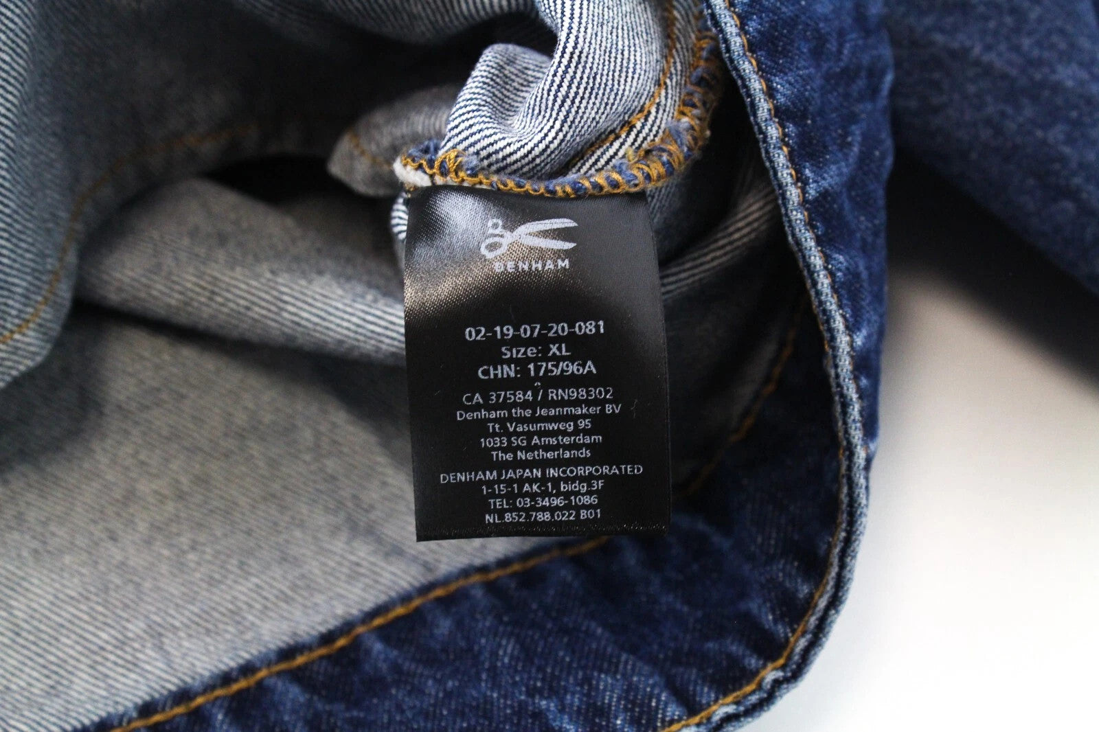 DENHAM Century Trucker Women Jacket XL Blue Washed Cotton Embroidery Logo Denim