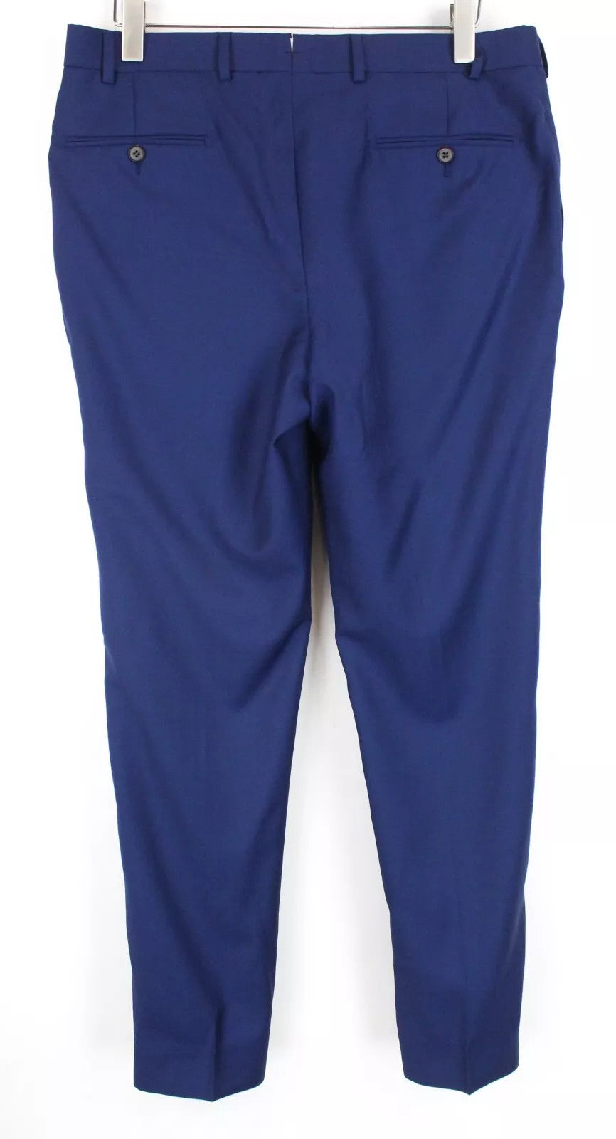 SUITSUPPLY Brescia Men Trousers UK40R Blue Pure Wool Pleated Lined Classic