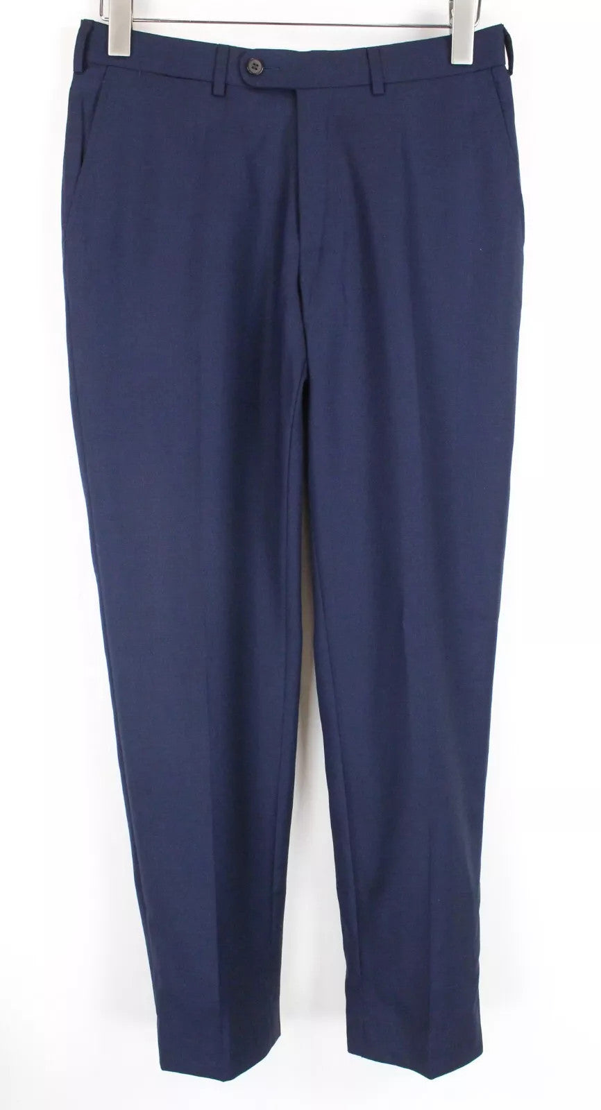 SUITSUPPLY Brescia Men Trousers UK28R Blue Pure Wool Pleated Lined Formal