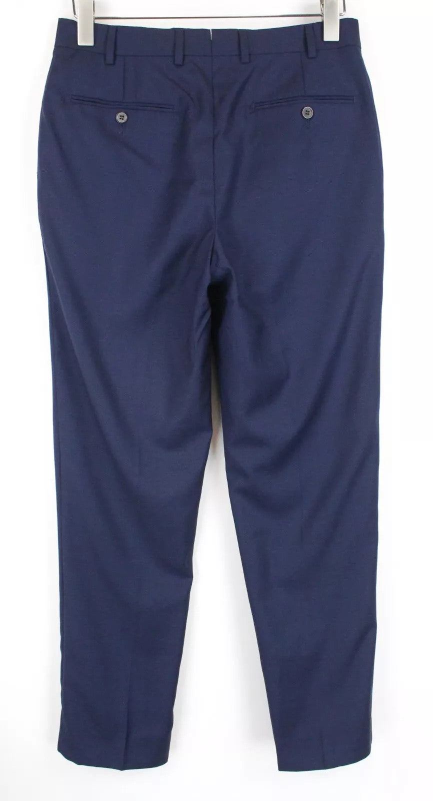 SUITSUPPLY Brescia Men Trousers UK28R Blue Pure Wool Pleated Lined Formal