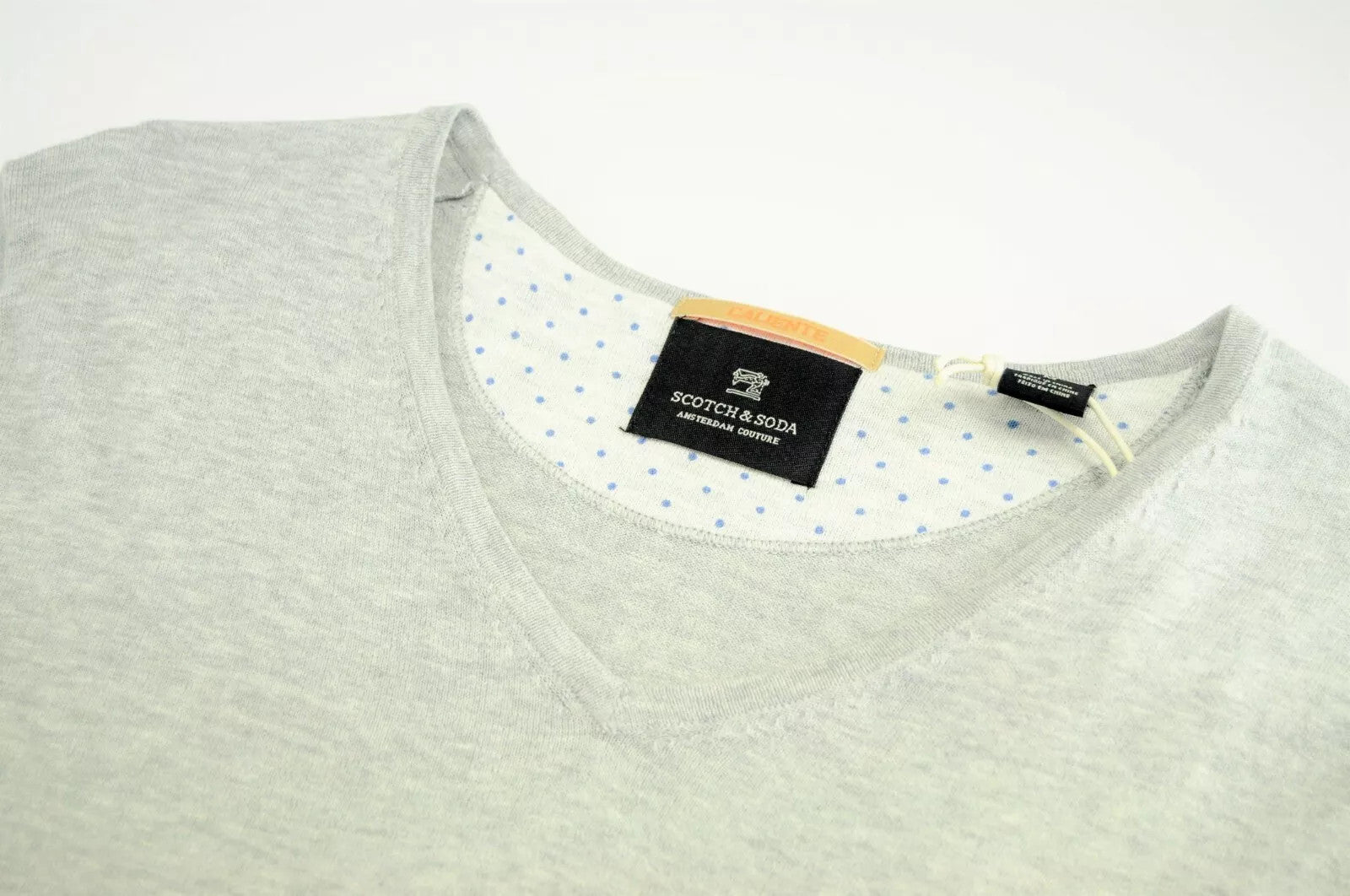 SCOTCH & SODA Ams Couture Men Jumper M Grey Pure Cotton Knitted Pull On Sweater