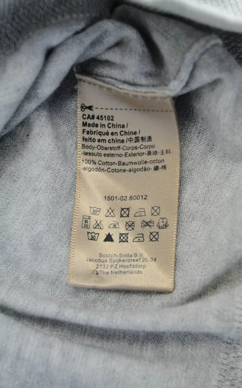 SCOTCH & SODA Ams Couture Men Jumper M Grey Pure Cotton Knitted Pull On Sweater