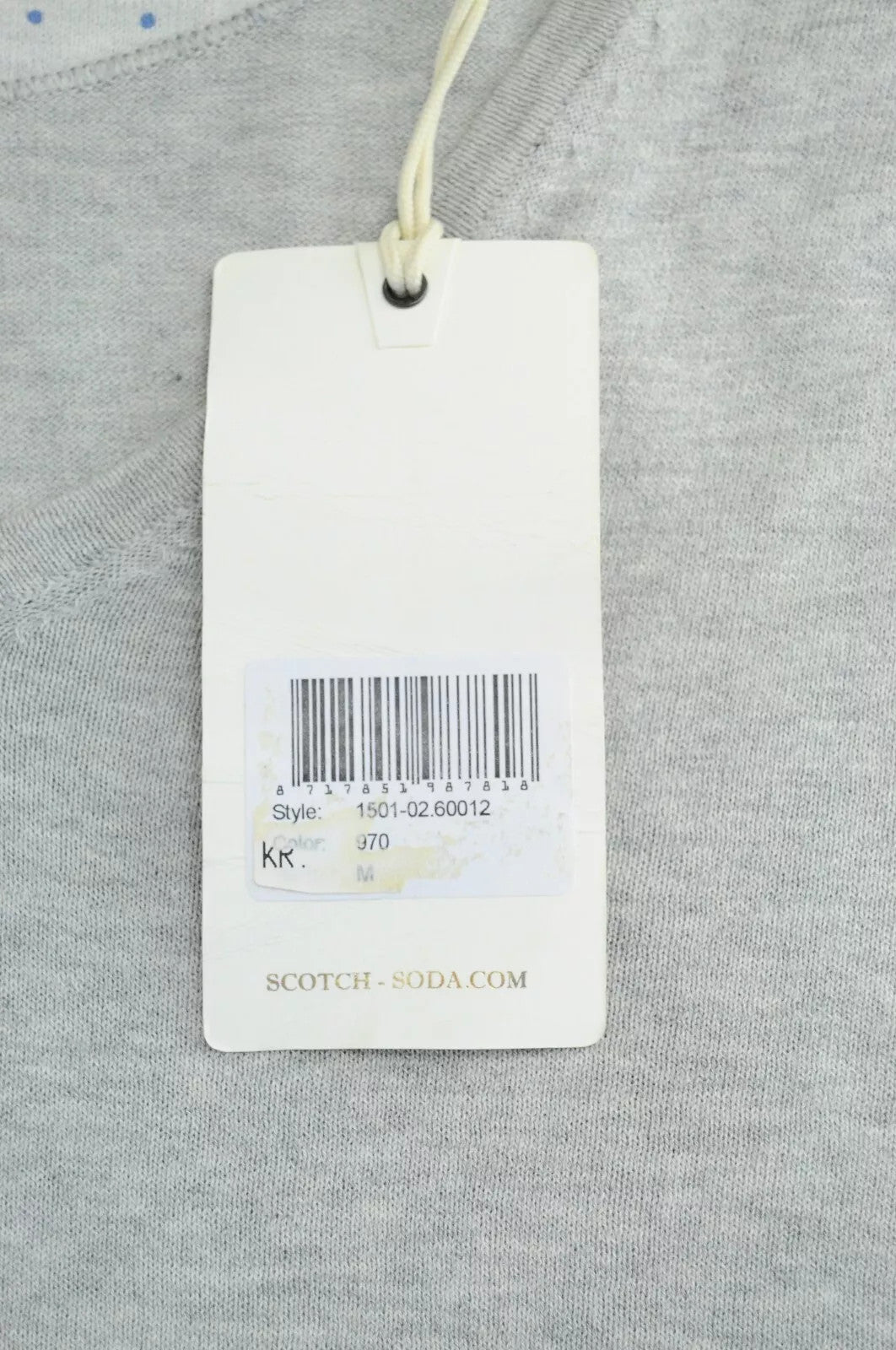 SCOTCH & SODA Ams Couture Men Jumper M Grey Pure Cotton Knitted Pull On Sweater