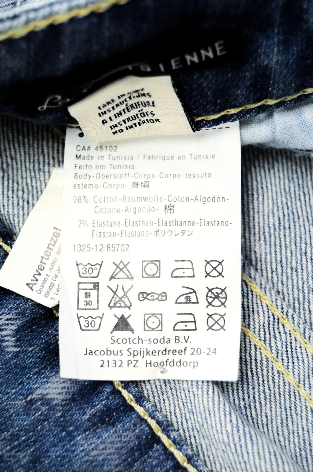 MAISON SCOTCH Women Jeans W30/L34 Slim Fit Cotton Stretch Washed Blue Ripped
