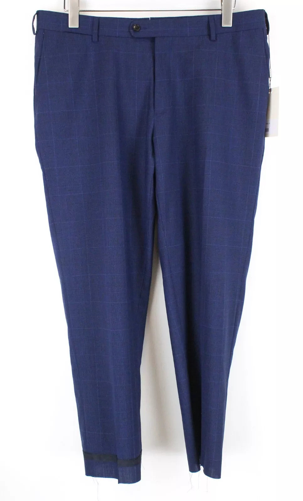 SUITSUPPLY Sienna Men Trousers UK42S Blue Pure Wool Pleated Classic Lined