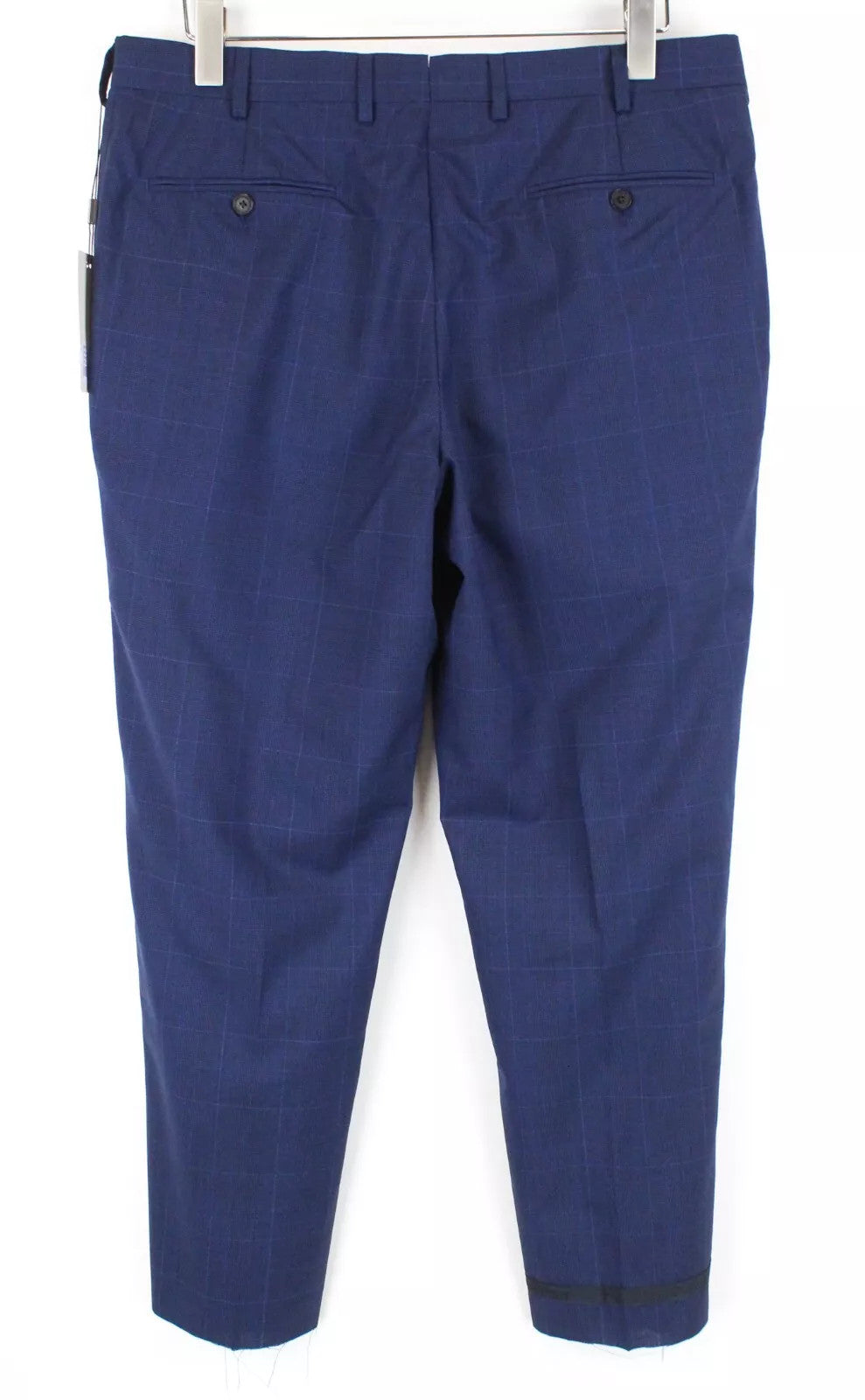 SUITSUPPLY Sienna Men Trousers UK42S Blue Pure Wool Pleated Classic Lined