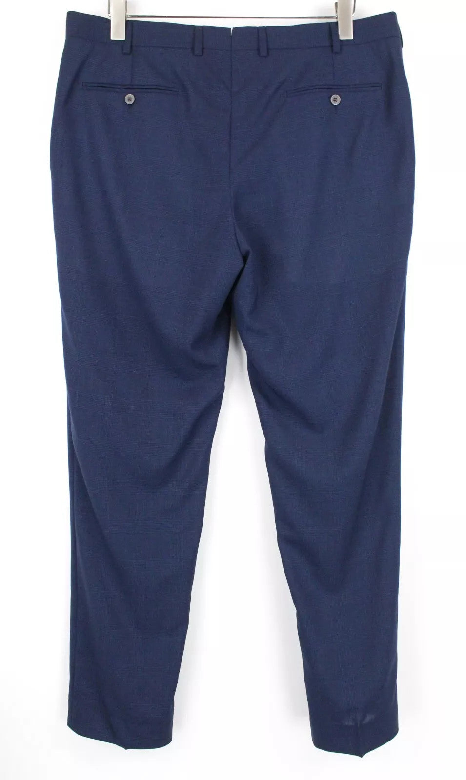 SUITSUPPLY Brescia Men Trousers UK44R Blue Pure Wool Pleated Lined Formal