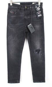 DIESEL D-Eetar 069DV Men Jeans W29/L34 Taper Distressed Cotton Stretch Grey