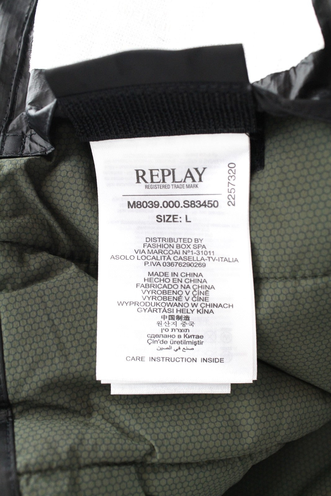 REPLAY Men Jacket L Black Lined Padded Long Sleeved Logo Zipped Single-Breasted