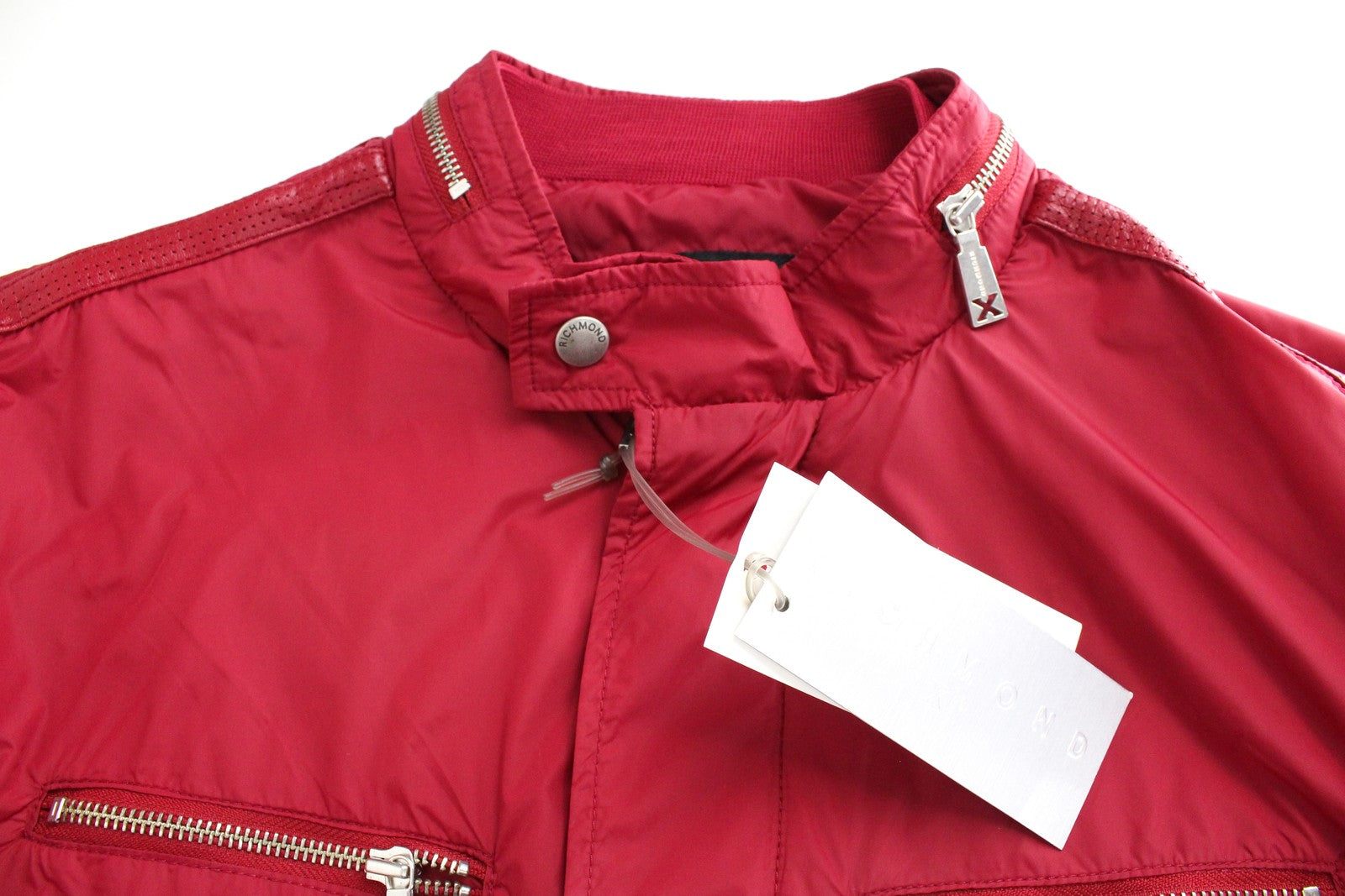 RICHMOND Men Jacket 50 M Red Lightweight Long Sleeve Single-Breasted Casual