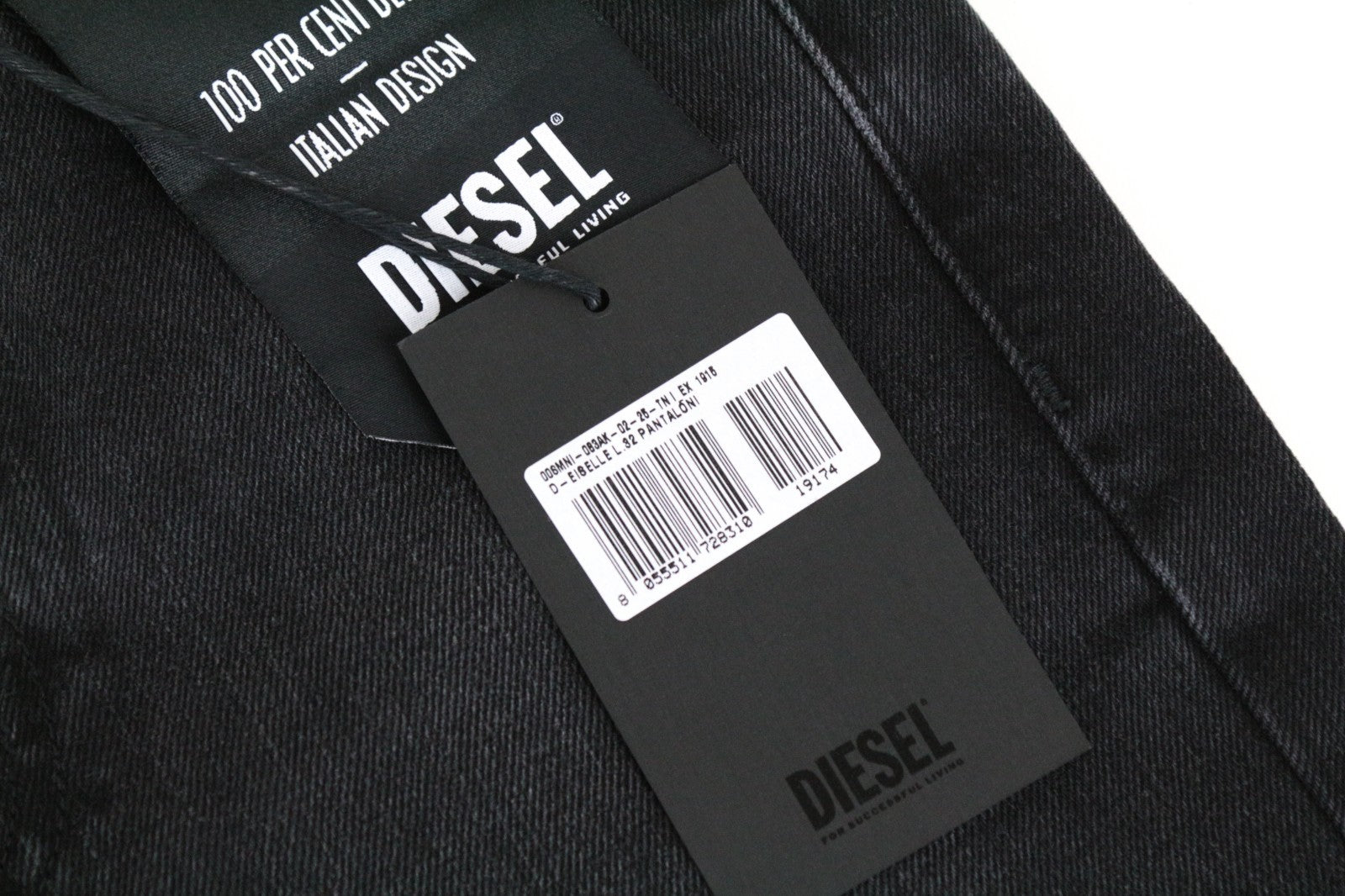 DIESEL D-Eiselle 083AK Women Jeans W25/L32 Straight Fit Washed Black Cotton