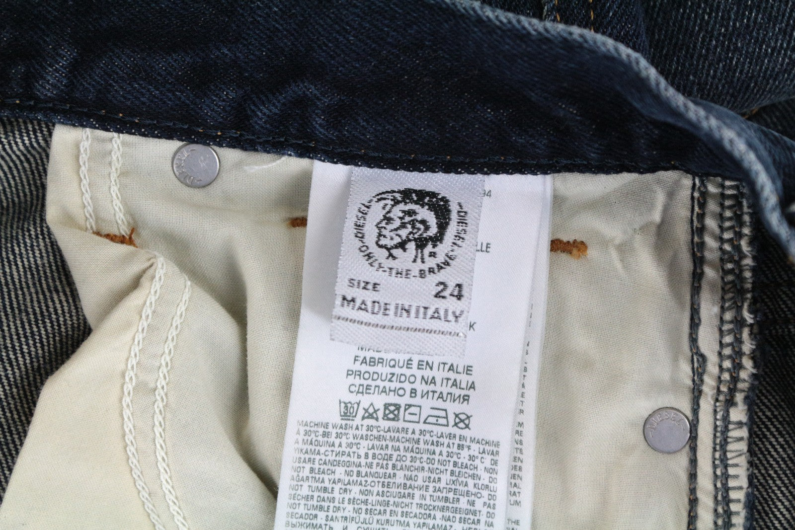 DIESEL Alys 084ZK Women Jeans W24/L32 Straight Fit Washed Blue Pure Cotton