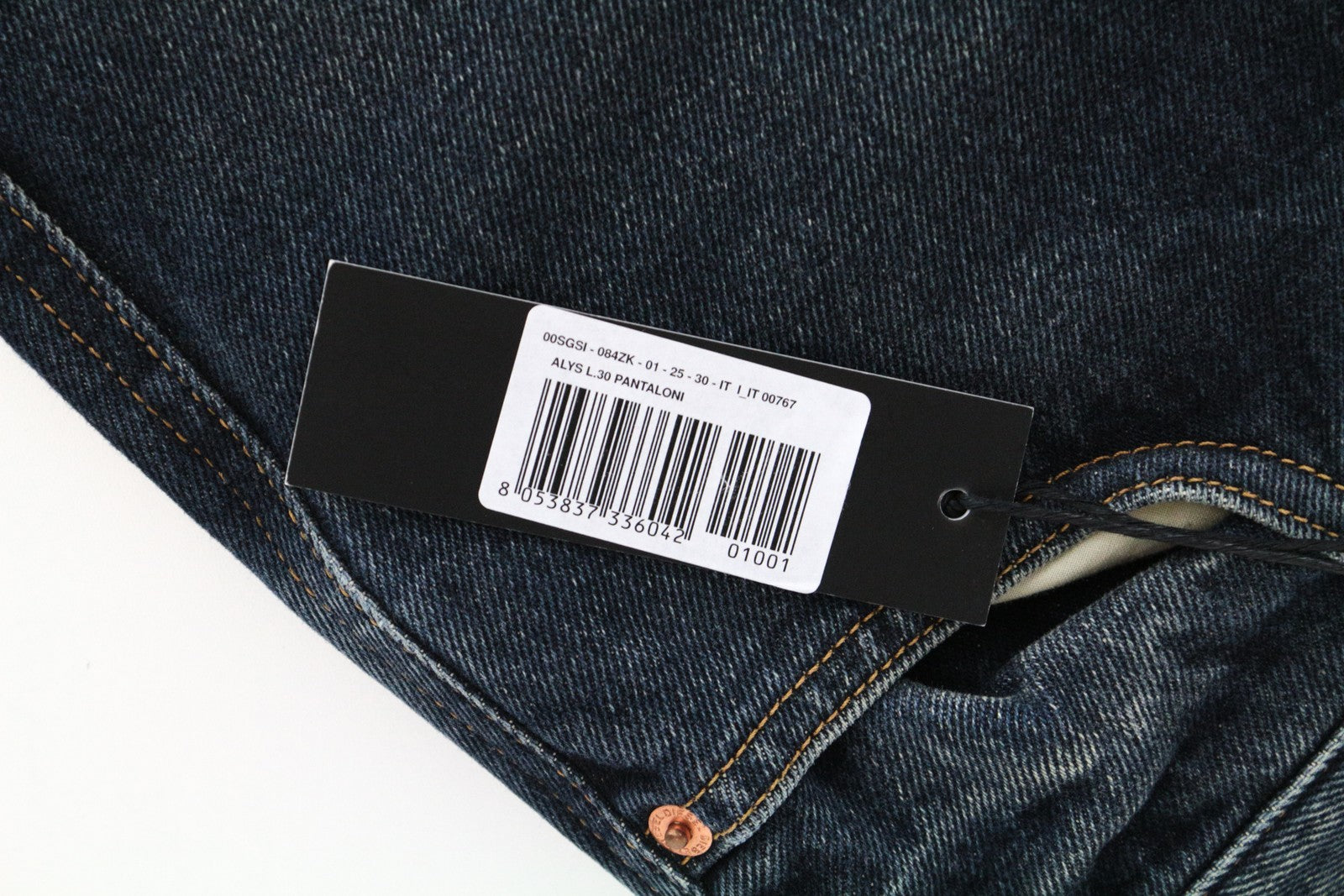 DIESEL Alys 084ZK Women Jeans W25/L30 Straight Fit Washed Blue Pure Cotton