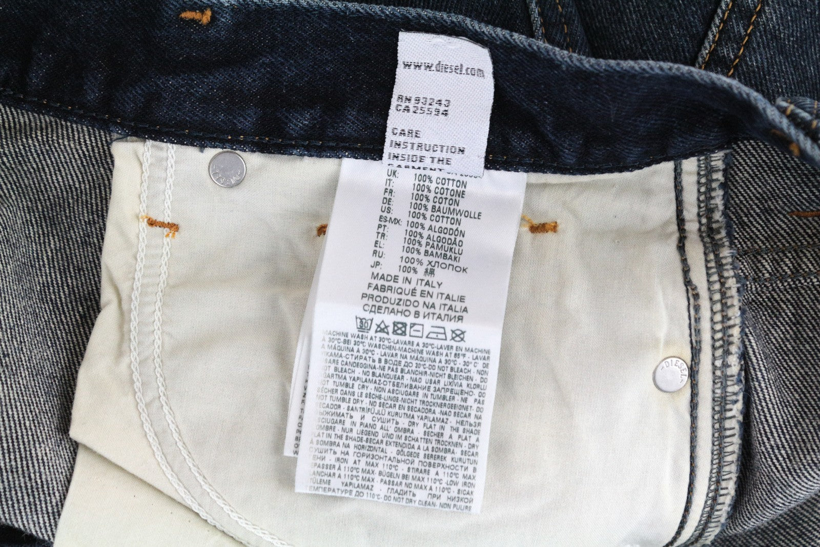 DIESEL Alys 084ZK Women Jeans W27/L30 Straight Fit Washed Dark Blue Pure Cotton