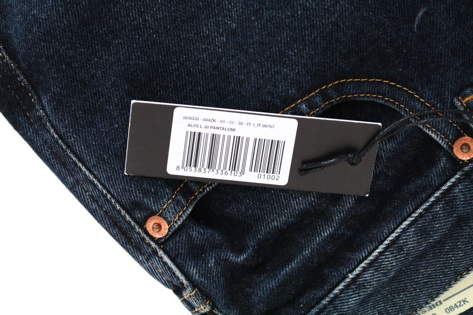 DIESEL Alys 084ZK Women Jeans W31/L30 Straight Washed Dark Blue Pure Cotton