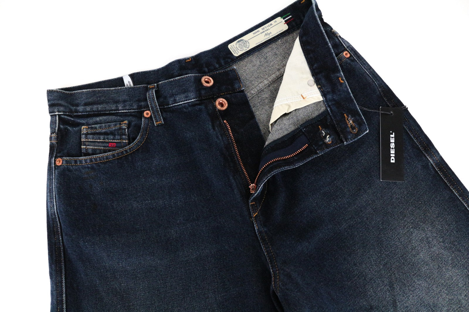 DIESEL Alys 084ZK Women Jeans W31/L30 Straight Washed Dark Blue Pure Cotton