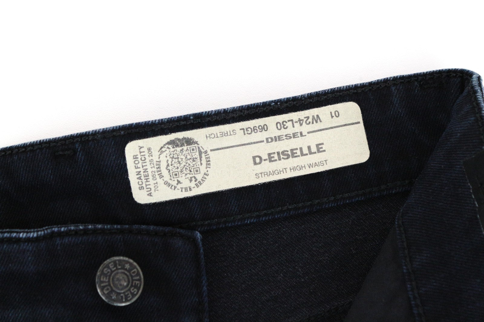 DIESEL D-Eiselle 069GL Women Jeans W24/L30 Straight Blue Cotton Stretch Girls