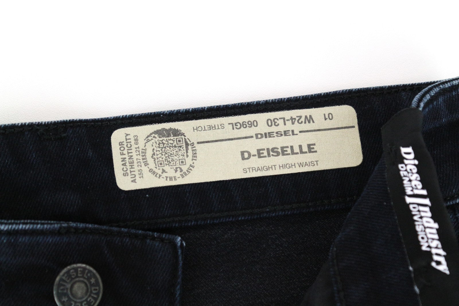 DIESEL D-Eiselle 069GL Women Jeans W24/L30 Straight Fit Blue Cotton Stretch